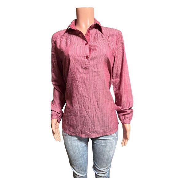 Pulp front yoke half button garnet henley top L - Picture 3 of 7